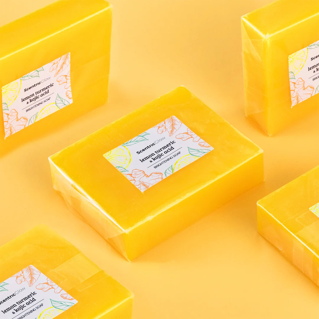 ScentricGlow - Lemon turmeric & kojic acid brightening soap
