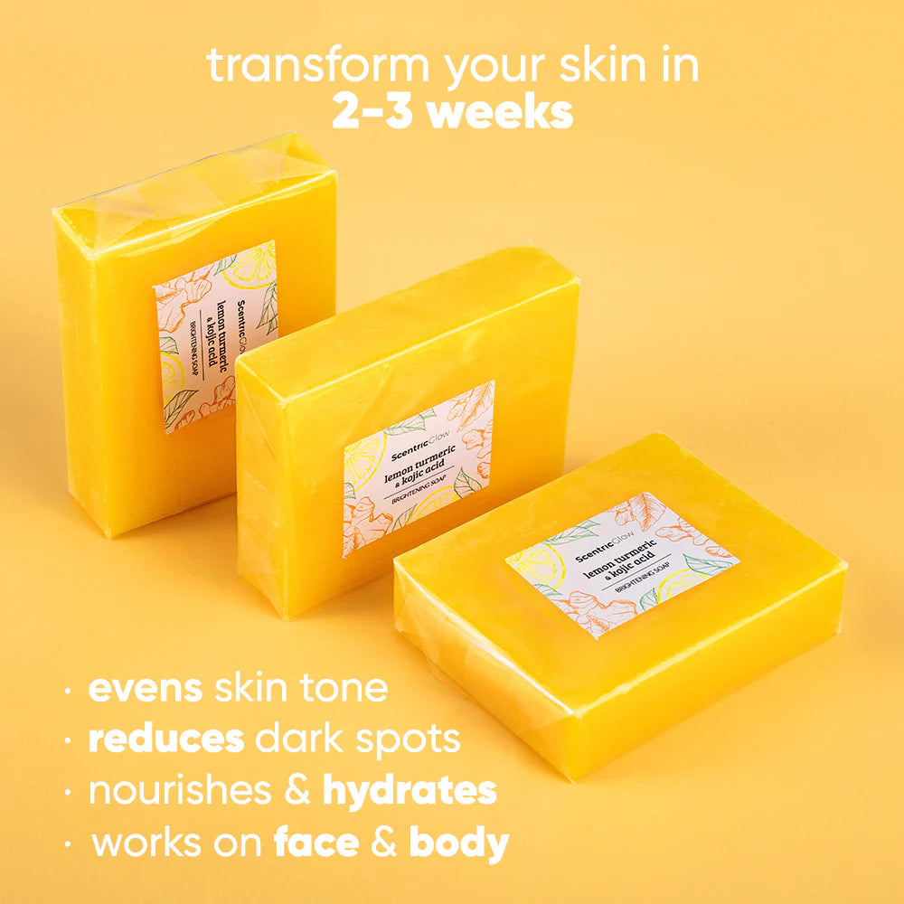 ScentricGlow - Lemon turmeric & kojic acid brightening soap