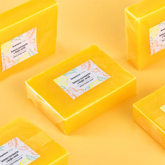 ScentricGlow - Lemon turmeric & kojic acid brightening soap